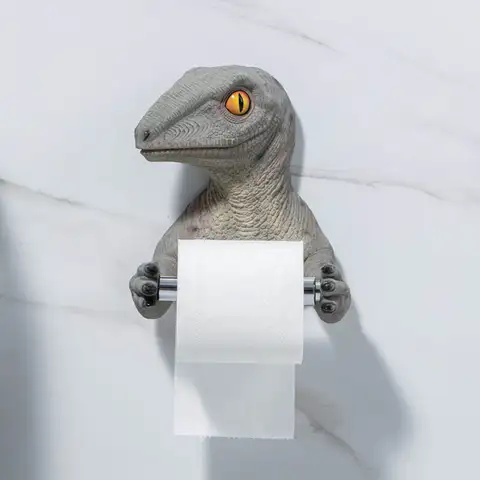 Держатель для туалетной бумаги в виде динозавра, настенный подвесной стеллаж для хранения рулонной бумаги для домашнего декора