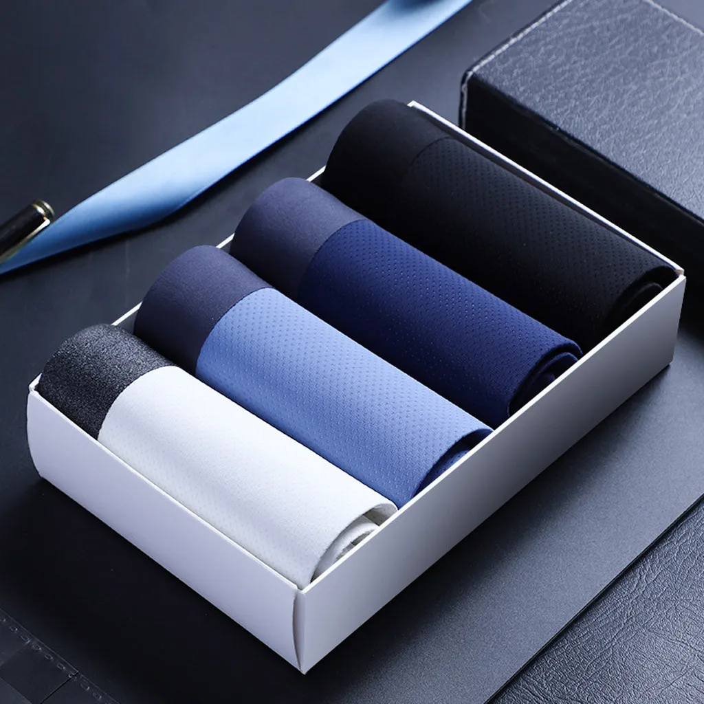 Летние мужские боксеры шелковое нижнее белье без следа тонкие дышащие удобные