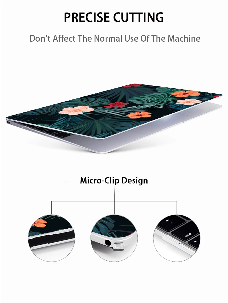 Чехол MTT с принтом тропических растений для Macbook Air Pro retina 11 12 13,3 15,4 дюймов, чехол с сенсорной панелью для mac book Pro 13 15, сумка для ноутбука