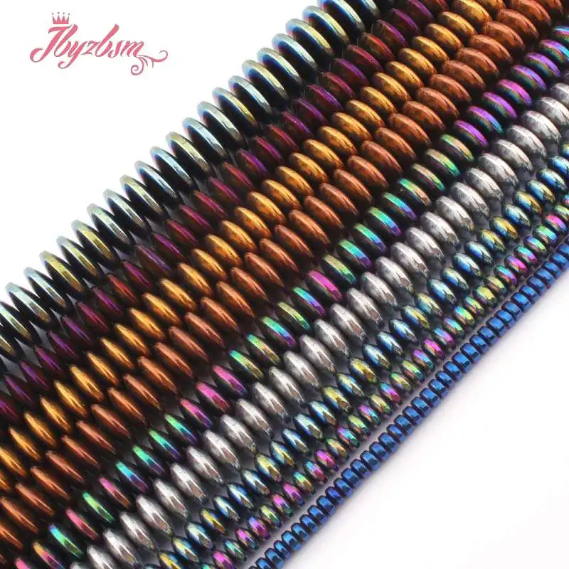 Круглые бусины Heishi (без магнита) из гематита и натурального камня разделители для