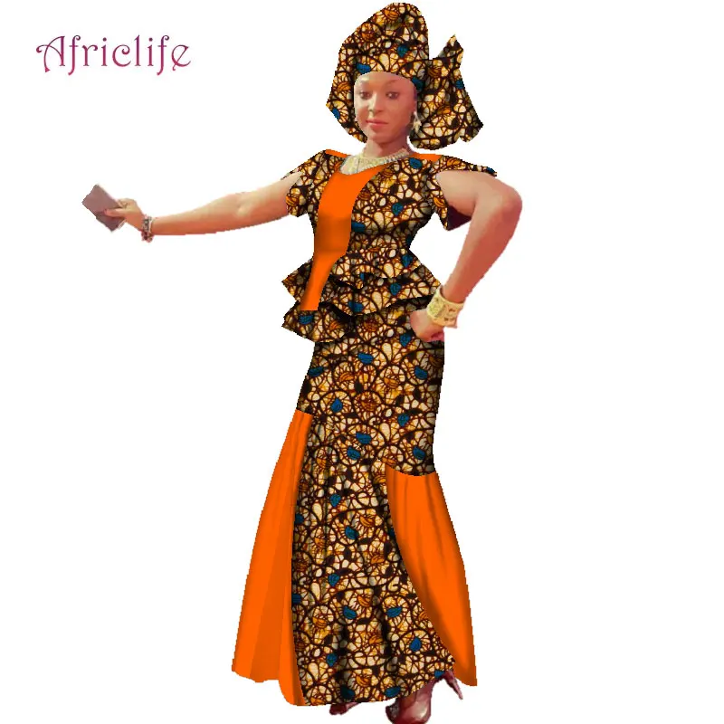 Женский комплект из 3 предметов с юбкой и топом женское платье Дашики Африканским