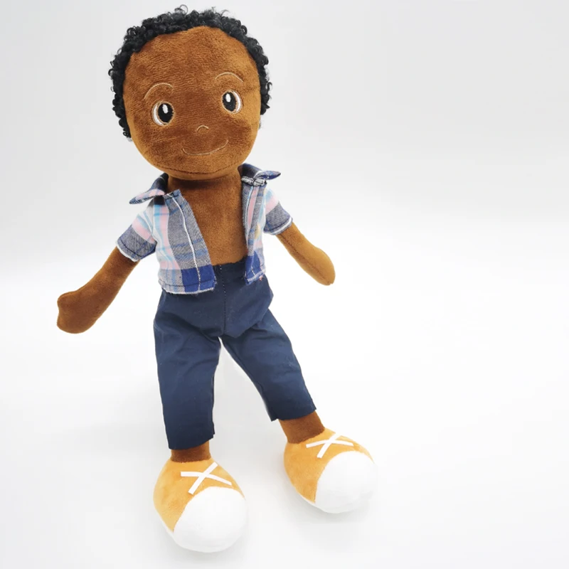 

Diversity Toys Multicultural Brown Boy Cloth Doll Playdate Friends For kids Baby Companion Stuffed Toys Human Figure Doll