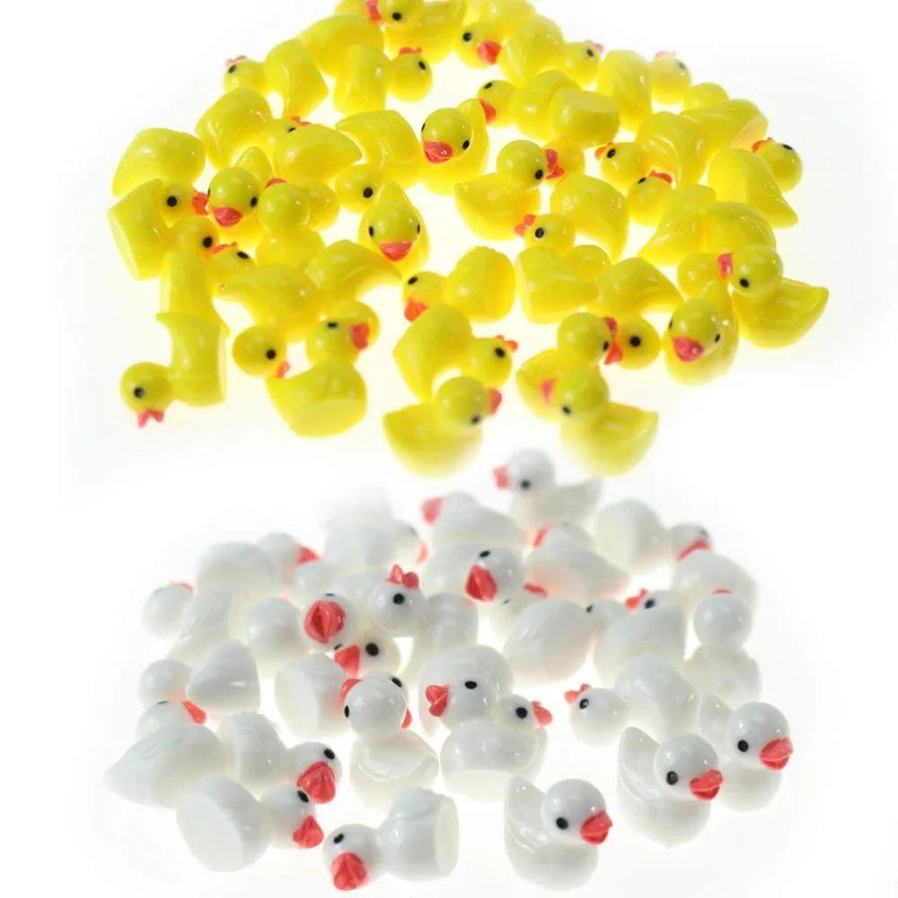 1set Cute Duck Miniature Figurine Ornaments For Home Yellow Ducklings Garden Easter Decor Slime Charms