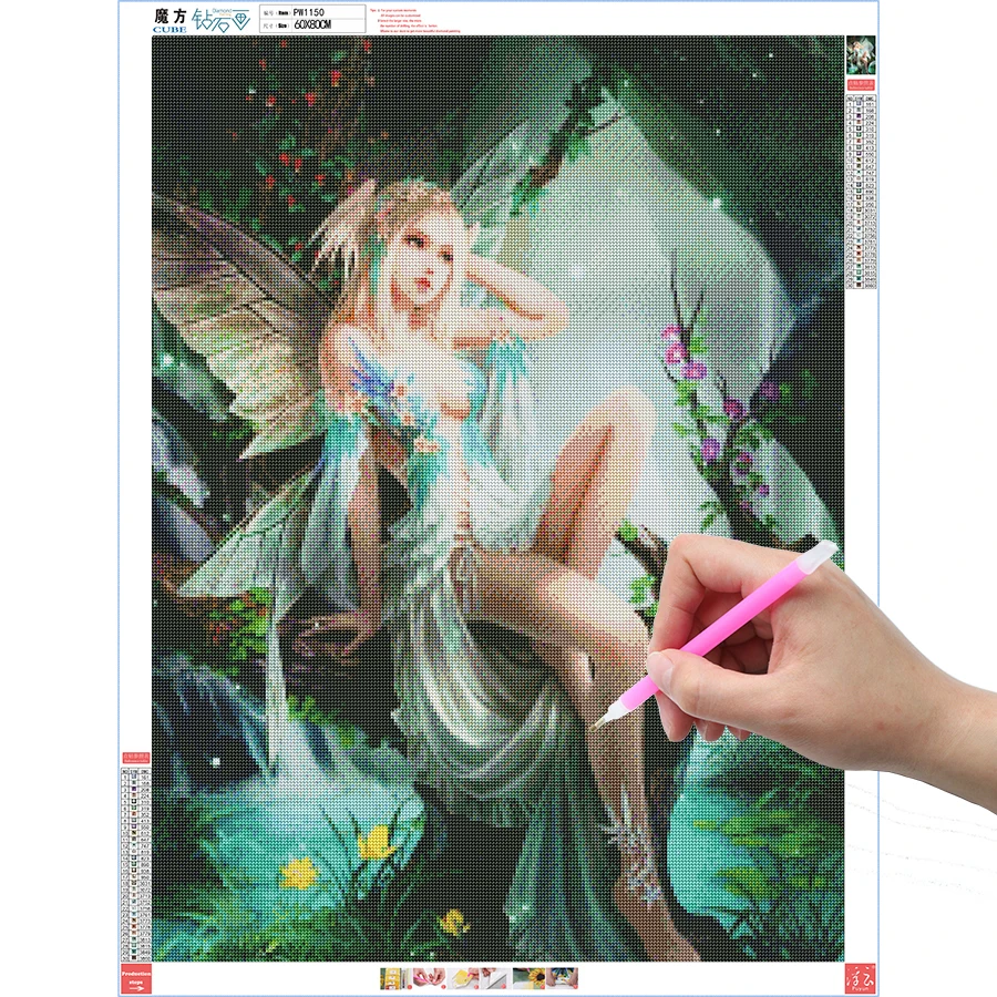 

5d Diamond Painting Full Drill Round Cartoon Butterfly Elf DIY Diamond Embroidery Cross-stitch Character Diamond Home Decor Art