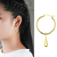 todorova trendy minimalist water drop pendant hoop earrings stainless steel ear jewelry for women men gifts