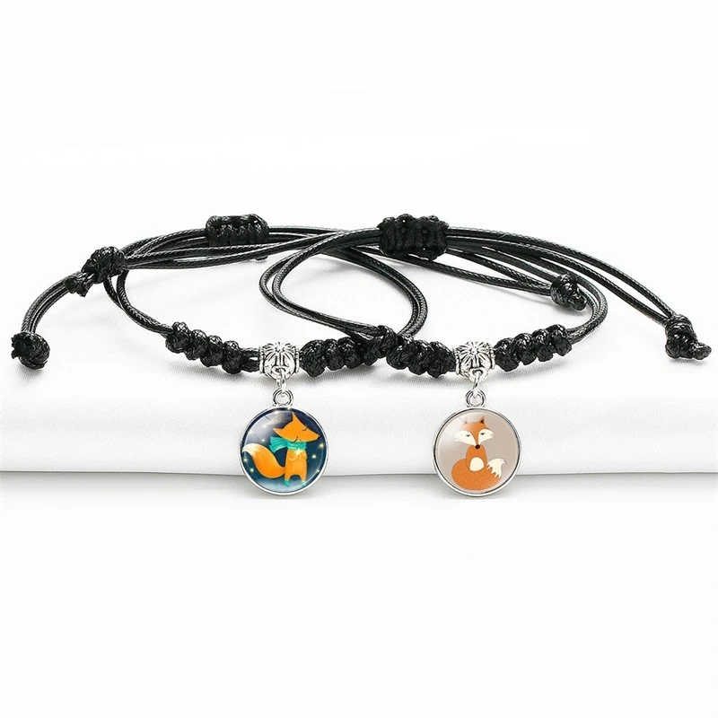 12 стилей Мультяшные милые животные лиса узел плетеные черные веревки простые