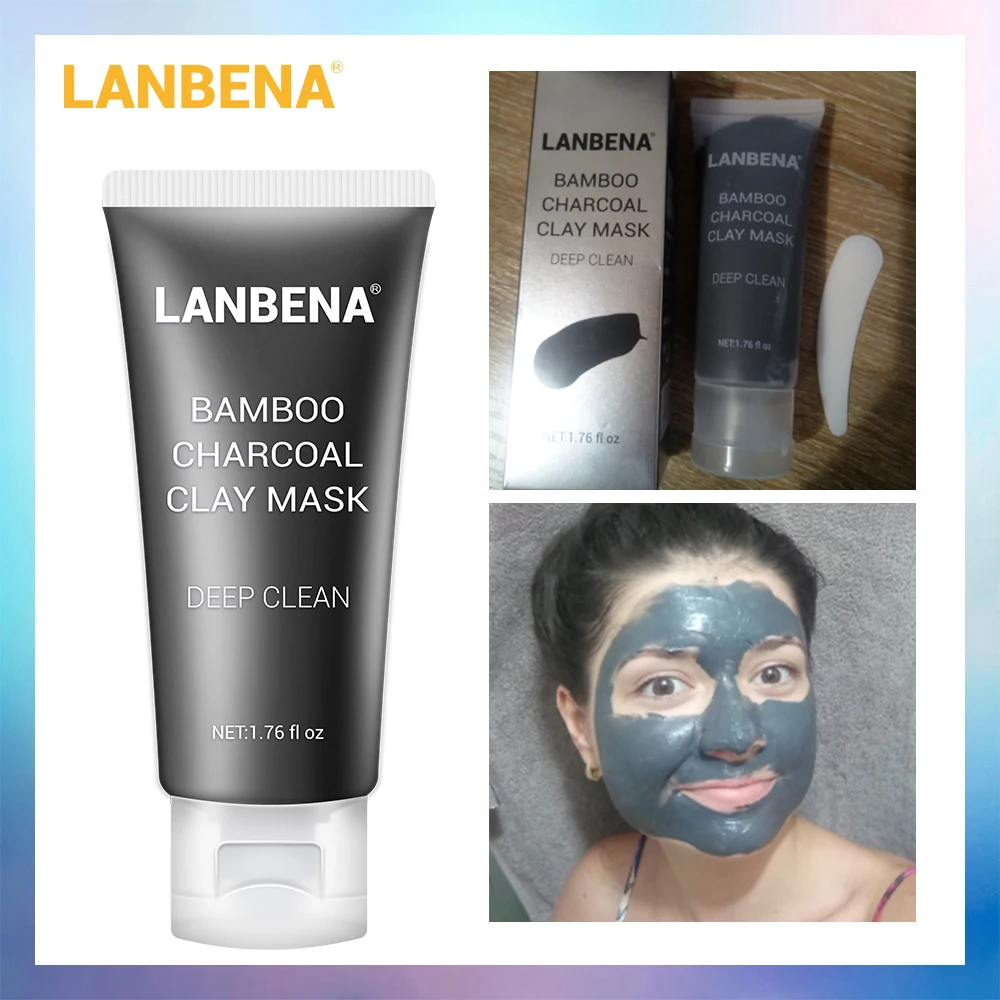 LANBENA маска для лица бамбуковый уголь глина маска для лица удаление черных точек жир чистые поры глубокое очищение масло контроль укрепляющее питательное