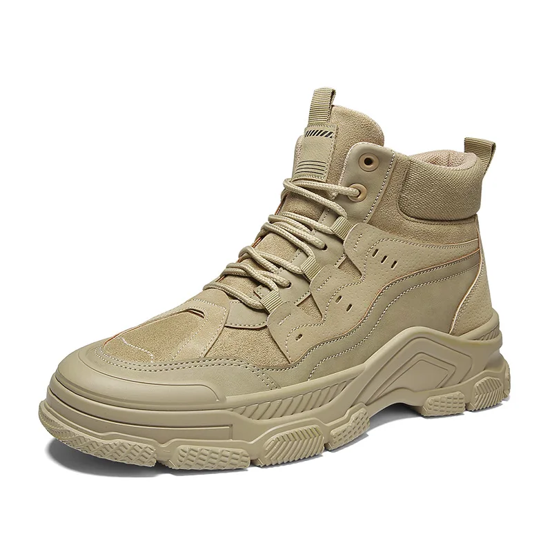 

British Canvas Shoes Men Autumn New Personality Fashion Casual Boots High-top Tooling Tide Ankle Combat Boots Botas Moto Hombre