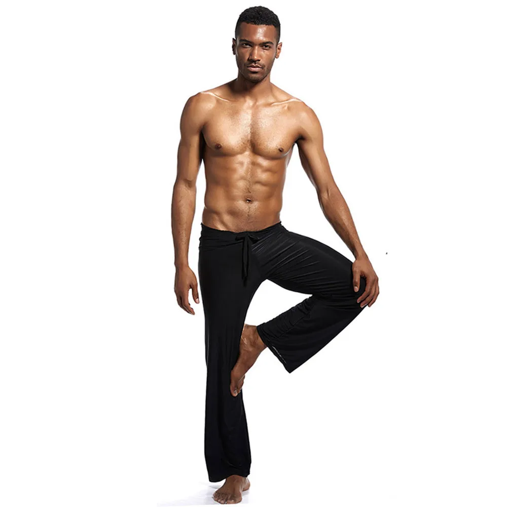 Мужские штаны для йоги с эластичным поясом для фитнеса, тренировочные бегуны, свободные легкие слаксы, Пляжные штаны от AliExpress WW