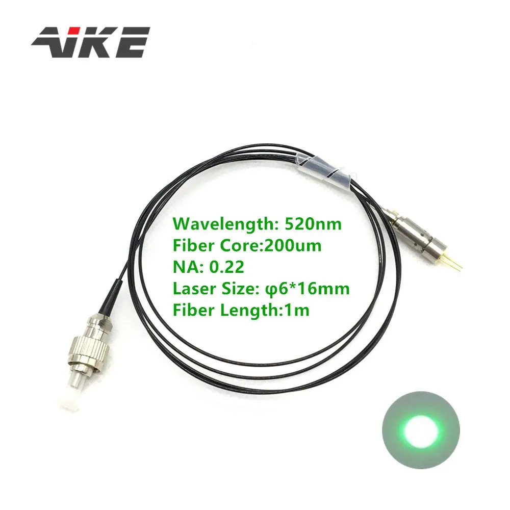 AIKE 200um Multimode 520nm 10mW ~ 130mW зеленое волокно в сочетании с драйвером APC | Электронные