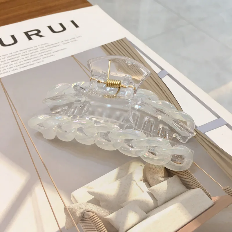 

New Fashionable Colorful Chain Hairpin Hair Accessories Acetate Hair Clip Hair Claw for Women Hair Accessories