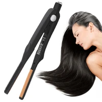 2 in 1 hair straightener curler hair smooth comb hot mini straightener hair and curling iron styling tool smoothing iron