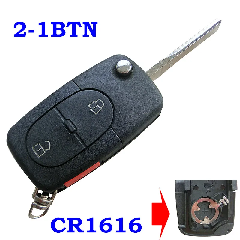 Раскладной ключ 2 + 1 3 кнопки дистанционный Автомобильный чехол брелок без ключа