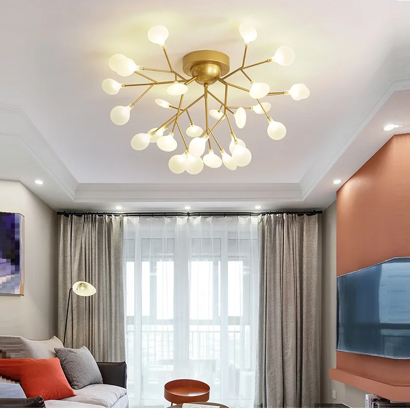 Araña de techo LED moderna, iluminación creativa para sala de estar y dormitorio, accesorios de iluminación para el hogar, AC110V/220V, Envío Gratis