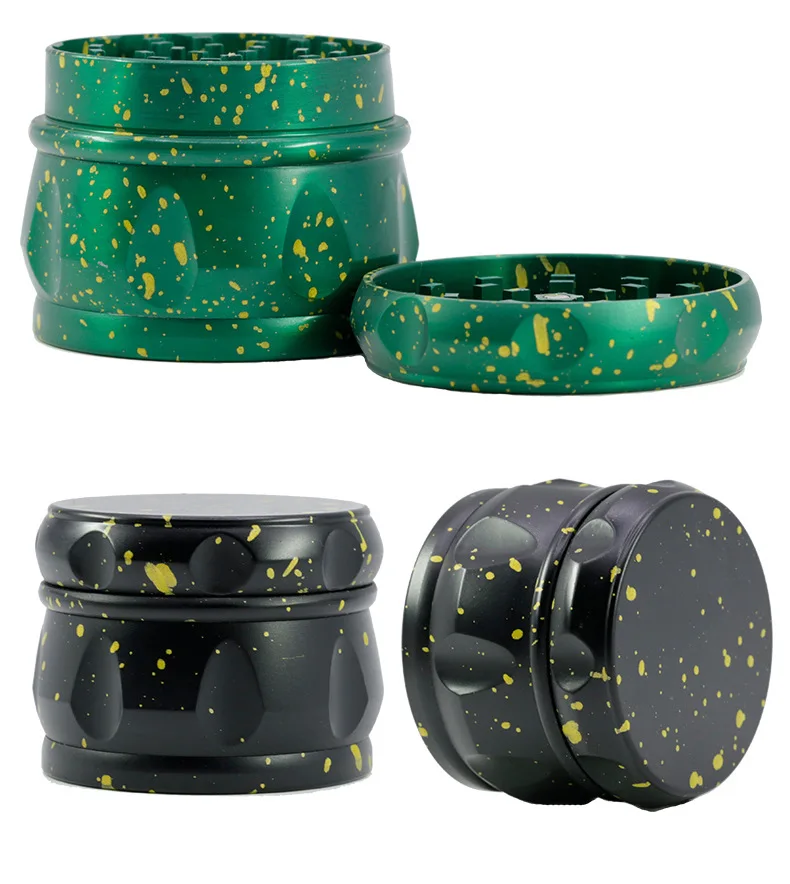 Измельчитель табака с золотыми точками 4 цвета диаметр 63 мм цинковый сплав форма