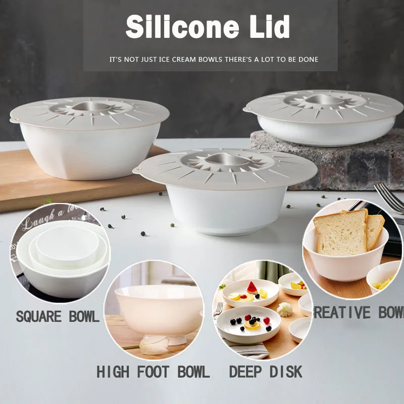 

Kitchen Tool Food Grade Silicone Lid Spill Stopper Pot Cover Fresh Vacuum Container Cover Storage Lids Cooking Pot Lids Utensil