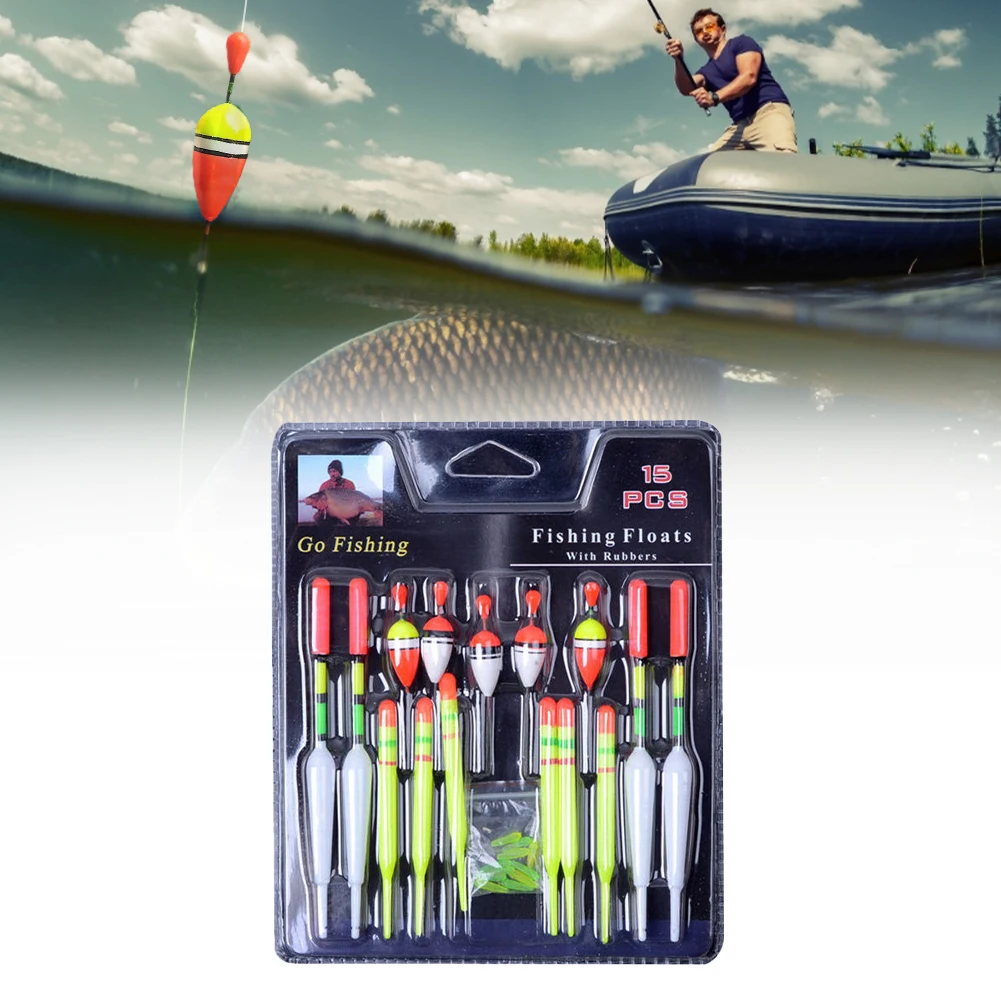 

15 Pieces / Set of Various Vertical Buoys Marine Fishing Buoys Fishing Aquarium Fish Fishing Float