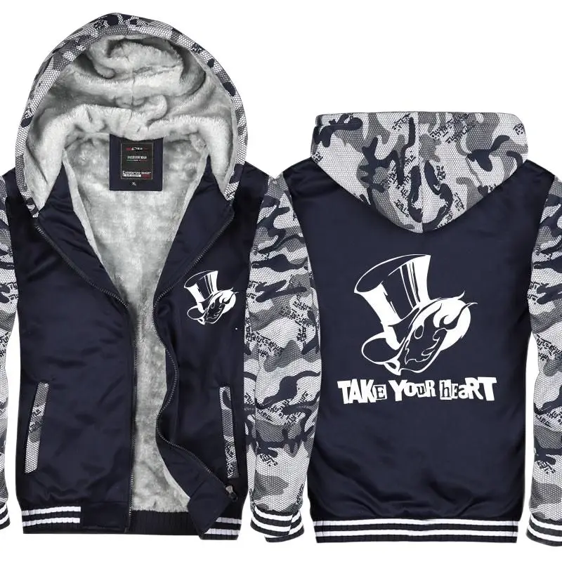 

Unisex persona 5 Hoodie P5 persona5 Thick Fleece Hooded Hoodie Cardigan Coat Jacket Top