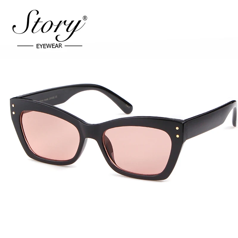 Очки солнцезащитные женские квадратные с заклепками в винтажном стиле|designer