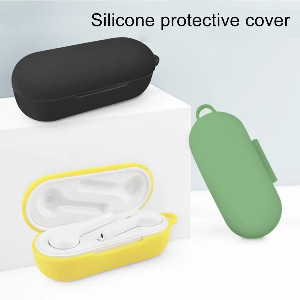 

Huawei Freebuds 3i Protective Cover Bluetooth Headset Flypods 3 Shockproof Silicone Protective Cover With Carabiner