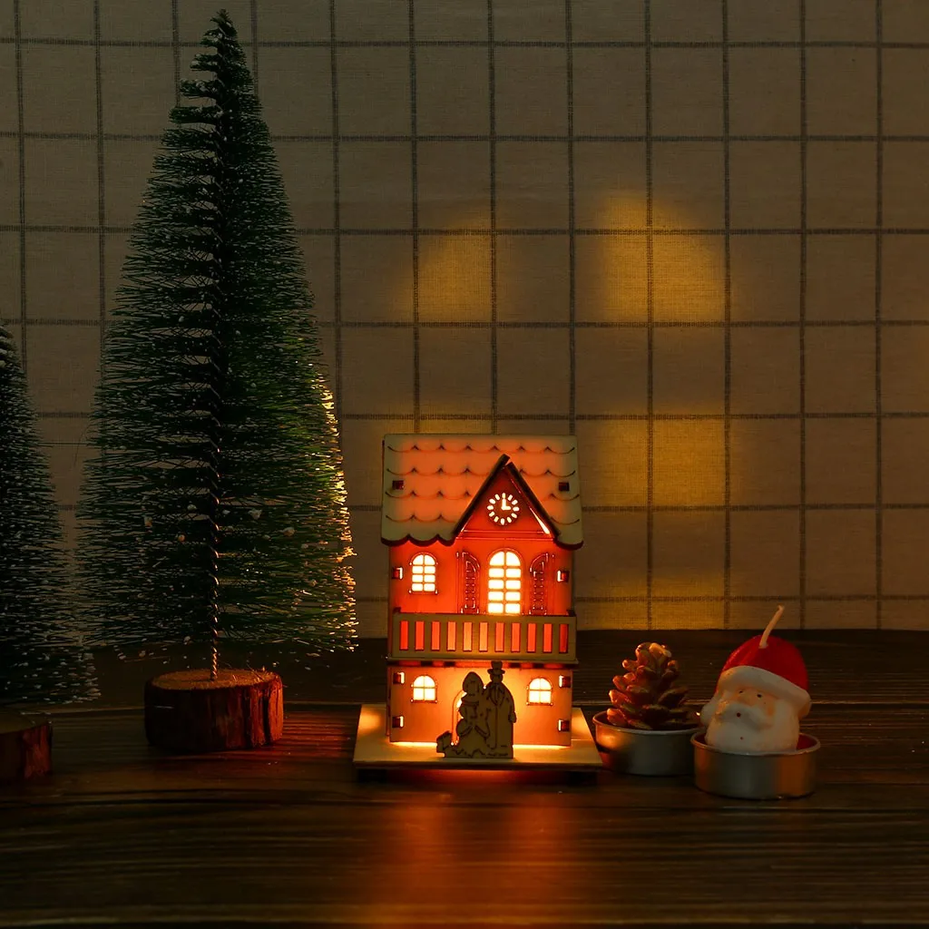 Фестиваль небольшой деревянный светодиодный дом освещенный каюта для вечерние