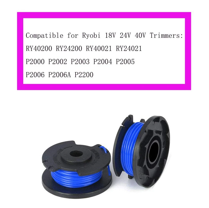 String Trimmer Spool Replacement for Ryobi One Plus AC14RL3A 18V 24V 40V 11Ft 0.065 inch Auto Feed Cordless Eater Spools Line wi |