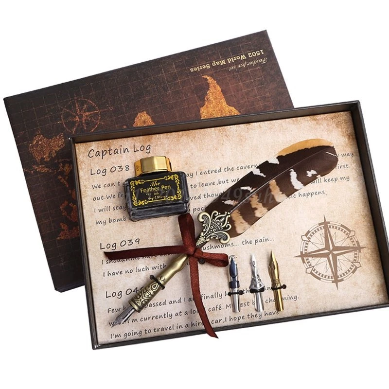 

OOTDTY винтажная каллиграфия перо письменные чернила перо набор канцелярские принадлежности школа