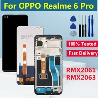 6 6 for oppo realme 6 pro lcd display touch screen digitizer assembly for realme 6 pro lcd screen replacement rmx2061 rmx2063