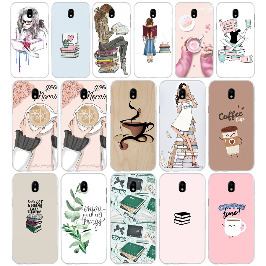88AA Book Girl Heart Coffee gift Soft Silicone Tpu Cover phone Case for Samsung Galaxy J3 J5 2016 2017 case | Мобильные телефоны и