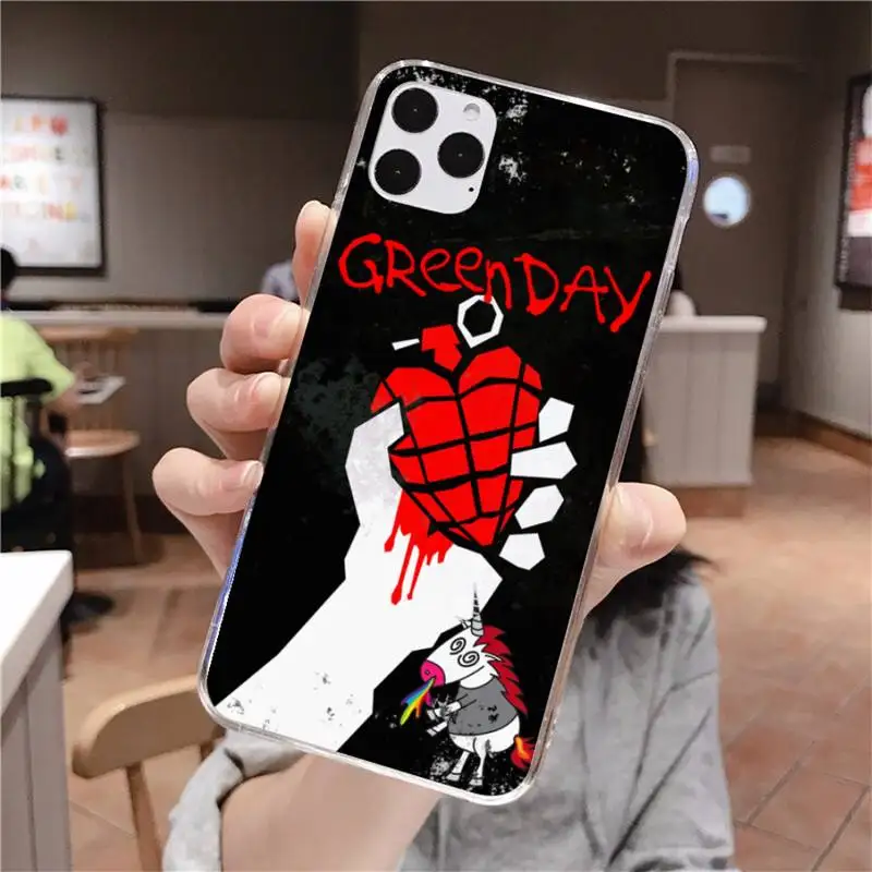 green day soft silicone black phone case for iphone 11 pro xs max 8 7 6 6s plus x 5s se 2020 xr cover free global shipping