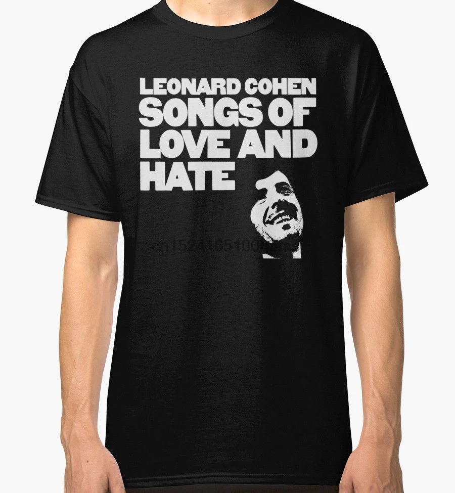 Лучшие мужские черные футболки с надписью Leonard Cohen Песни любви и ненависти