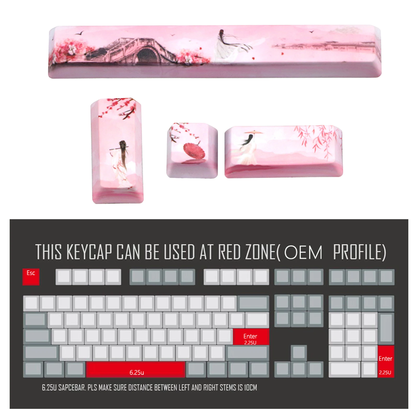 4 шт. Набор колпачков для клавиш PTB PC DIY игровая механическая клавиатура