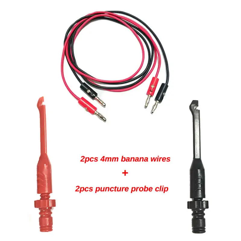 

2pcs Power Probe Automotive test Clip Cable Clips Piercing Test Clip with 4mm Banana seat puncture probe test clip Tool