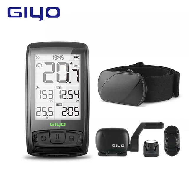 Yellow GIYO 4.0 Bluetooth Bike Computer+ Heart Rate Monitor Set,Bicycle Computer Heart Rate Sensor For Phone Ipad Bicycle Speedometer - Color: Yellow