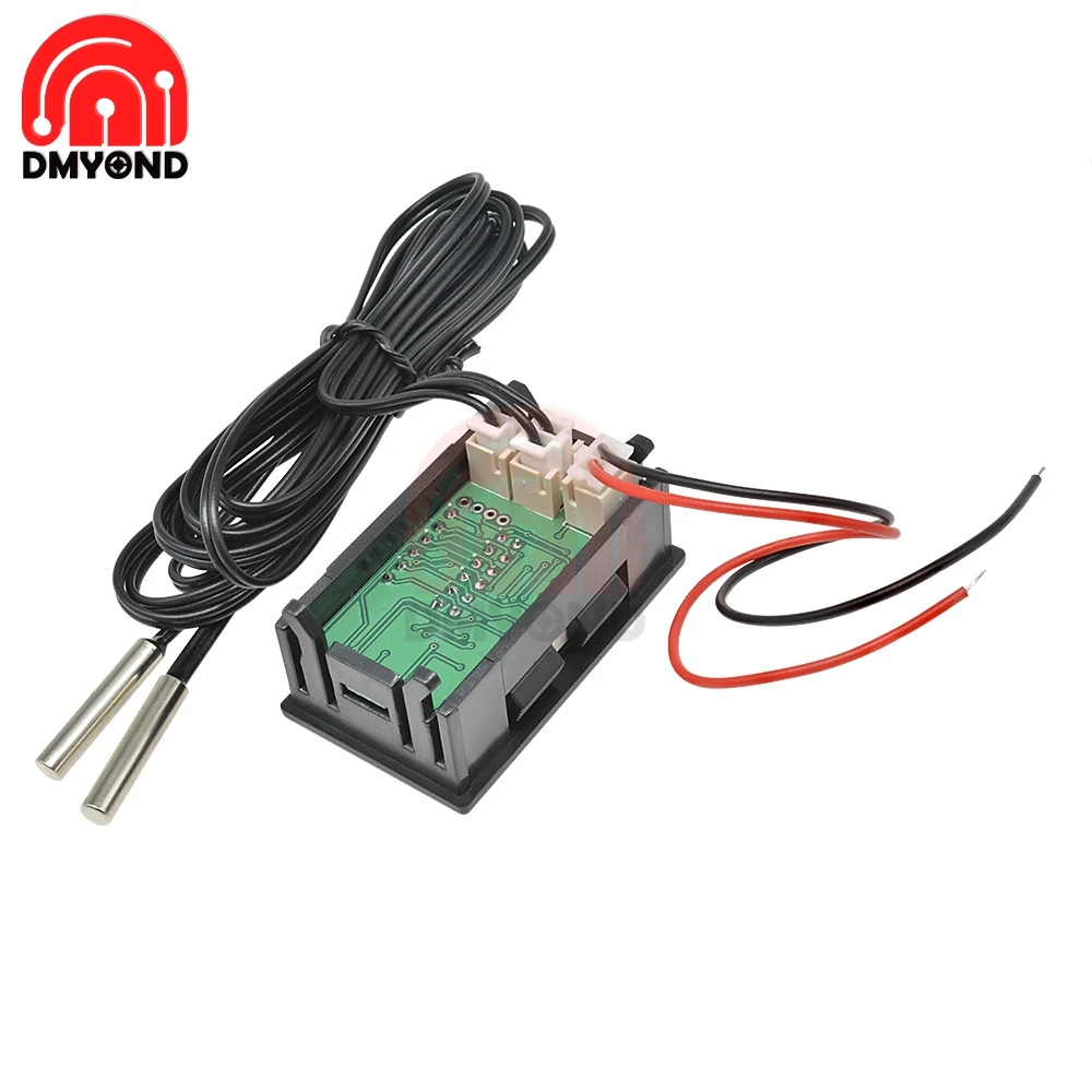 DC 4V-28V светодиодный двойной Дисплей цифровой термометр NTC Водонепроницаемый