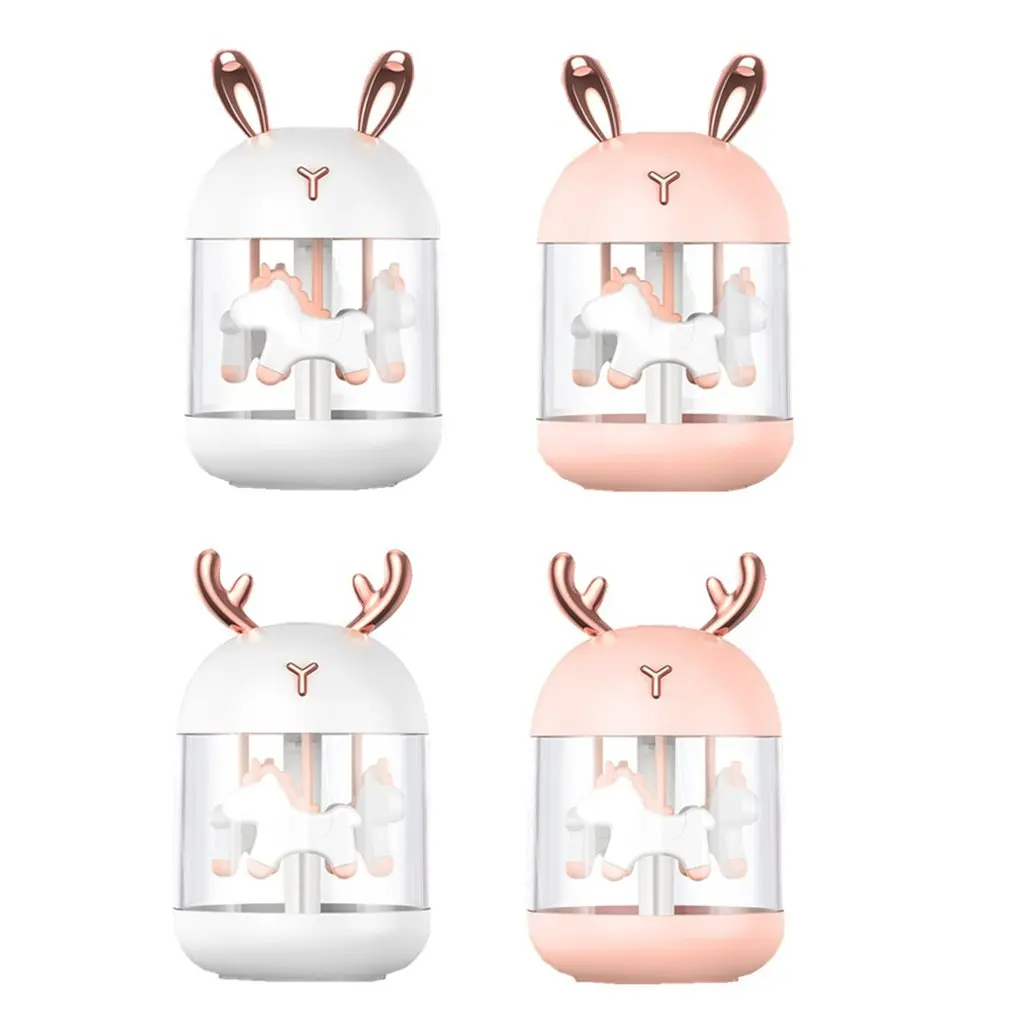 

Cute Usb Home Bedroom Mute Small Humidifier Desktop Air Spray Creative Dream Horse Rabbit Ear Humidifier