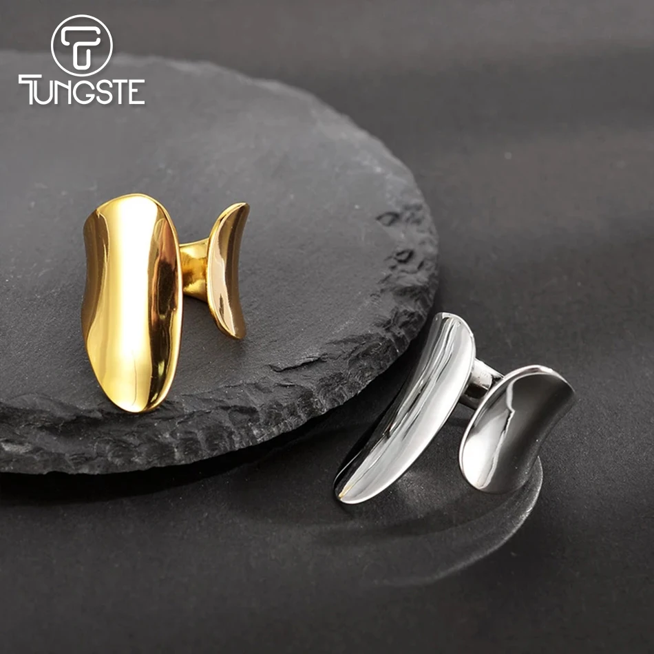 

925 стерлингового серебра палец Открытые Кольца для женщин женский минималистский в виде геометрических фигур гладкая любимой Регулировка ...