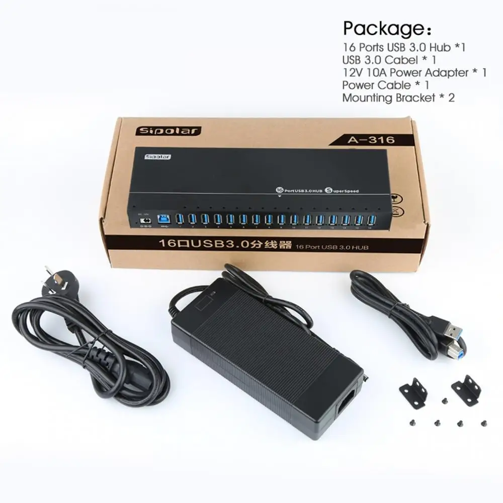 Sipolar A316 16 портов промышленный металл USB 120 синхронизация данных и зарядный