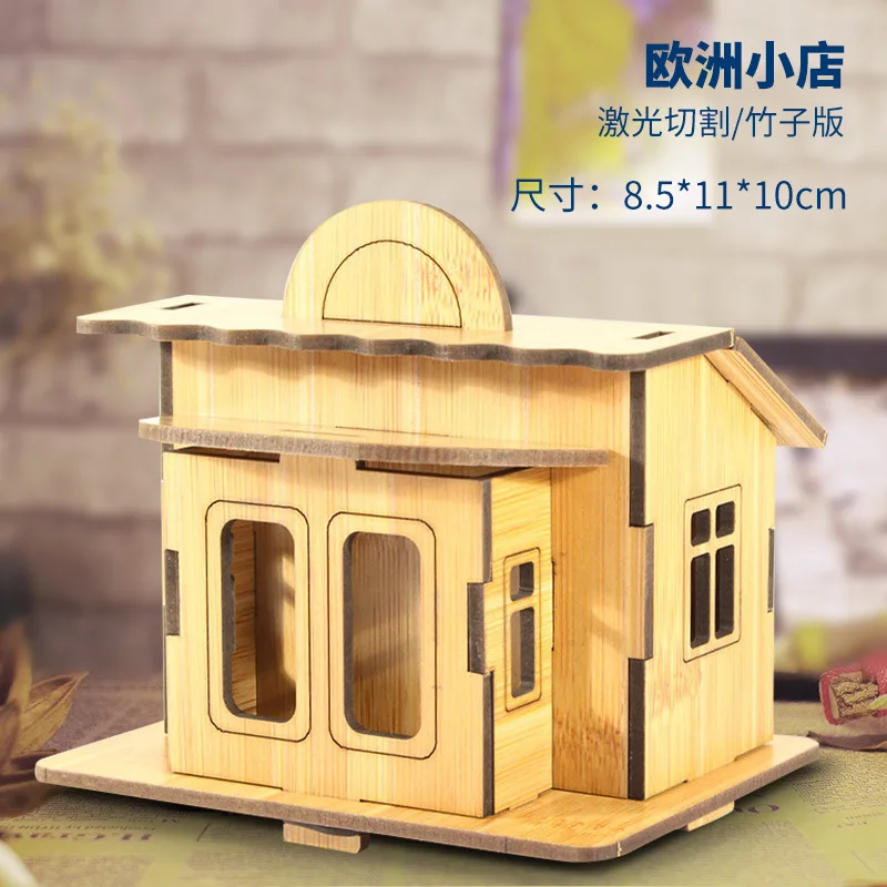 Лазерная резка 3D Деревянный бамбуковый пазл корабль колесо обозрения DIY Модель