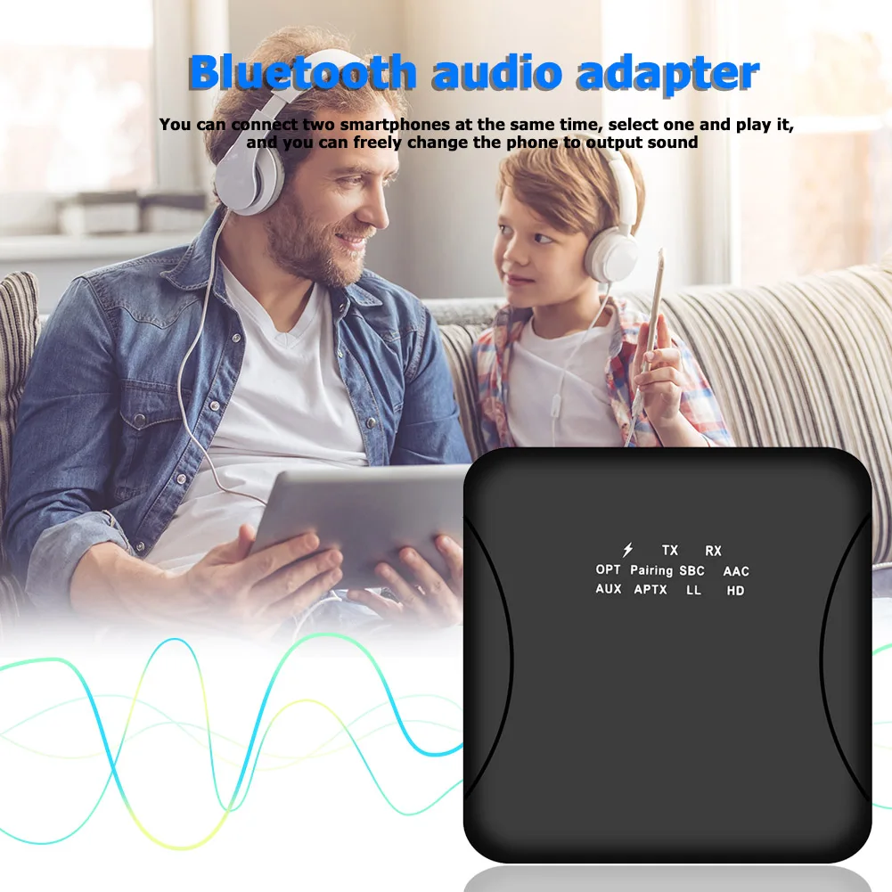 2 в 1 Bluetooth 5 0 передатчик приемник 3 мм беспроводной аудио адаптер ключ домашний