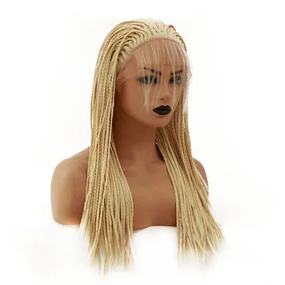 Blonde V'NICE honey Blonde синтетические плетеные парики на шнурках для черных женщин 20-26 дюймов бразильские африканские американские плетеные искусственные волосы - Color: Blonde