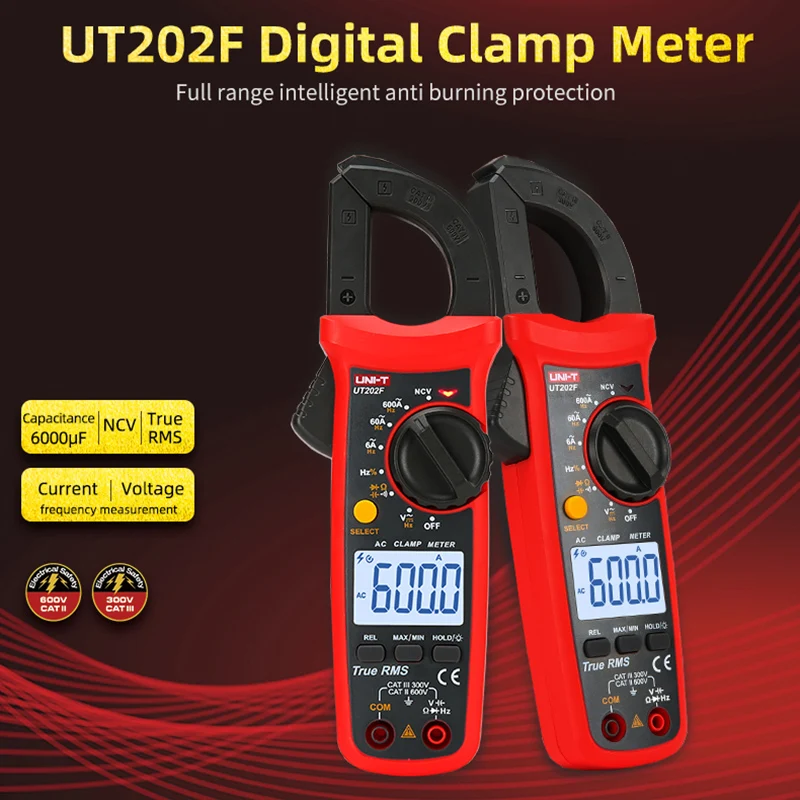 Цифровой измеритель-зажим Φ UT202F UT204R амперметрический Зажим постоянного и