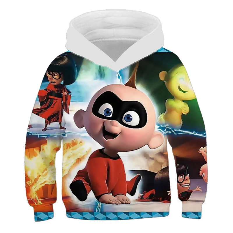 

New Autumn Children Cartoon Wolf 3D Cool Animal Print Hoodie Boy Girl Hooded Sweatshirt Children Pullover Clothes 4-14T 2021 New