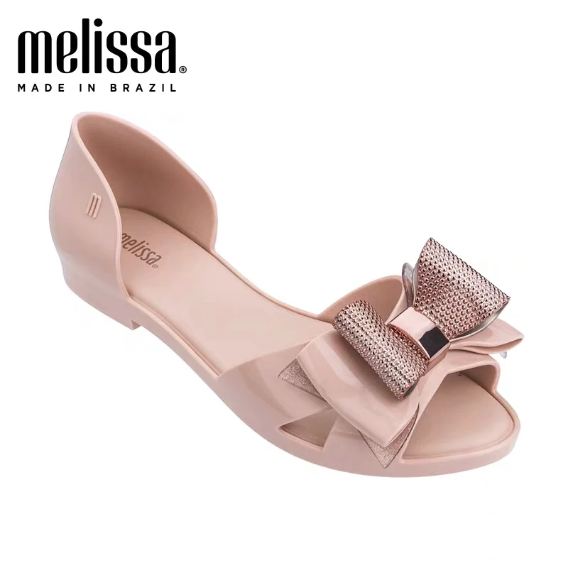 Melissa/оригинальные женские прозрачные сандалии с бантом Новинка 2020 года летние