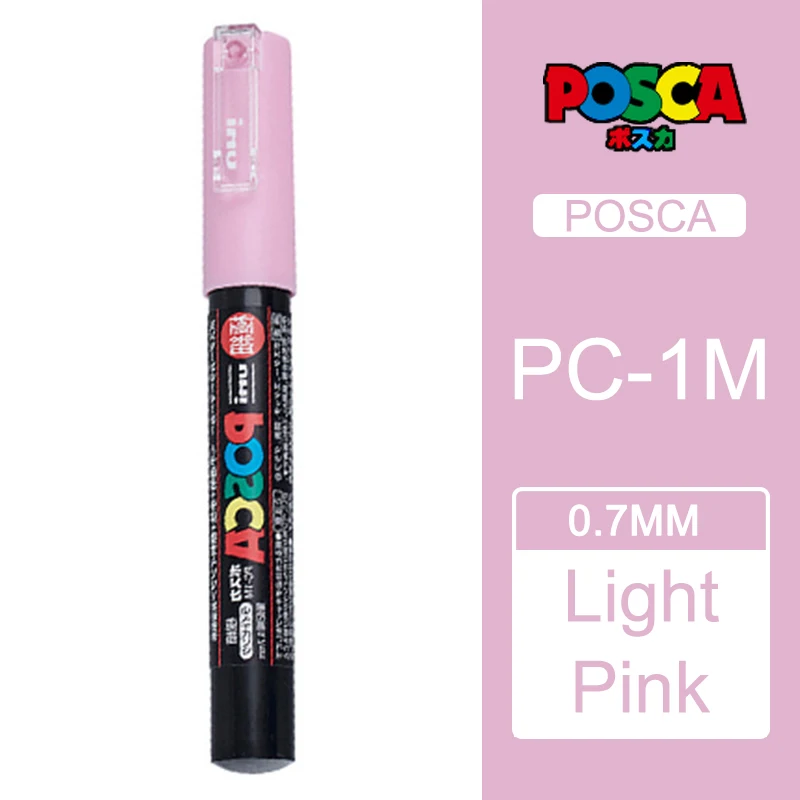 light pink 1 шт. Uni Posca Краска Маркер Mitsubishi постер цвет маркировки ручка Экстра тонкой точки PC-1M - Цвет: light pink