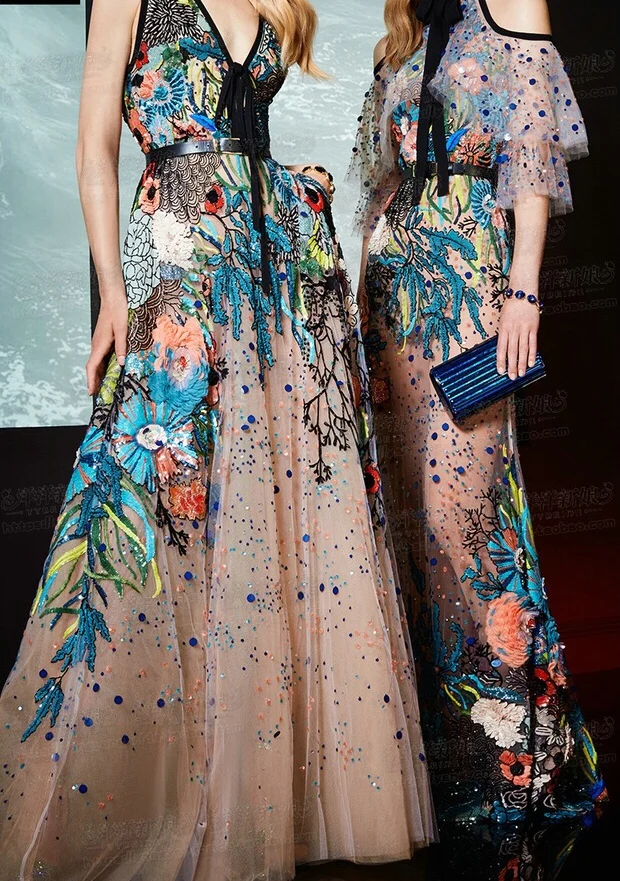 Модная ткань с большим названием подиума Высококачественная многоцветная