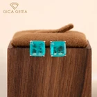 Женские серьги-гвоздики из серебра 925 пробы с турмалином