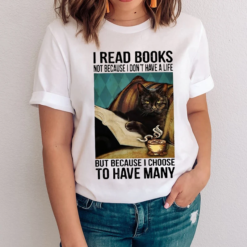 

Women Graphic Striped Cat Animal Casual Style Short Sleeve Cartoon Lady Clothes Tops Clothing Tees Print Female Tshirt T-Shirt