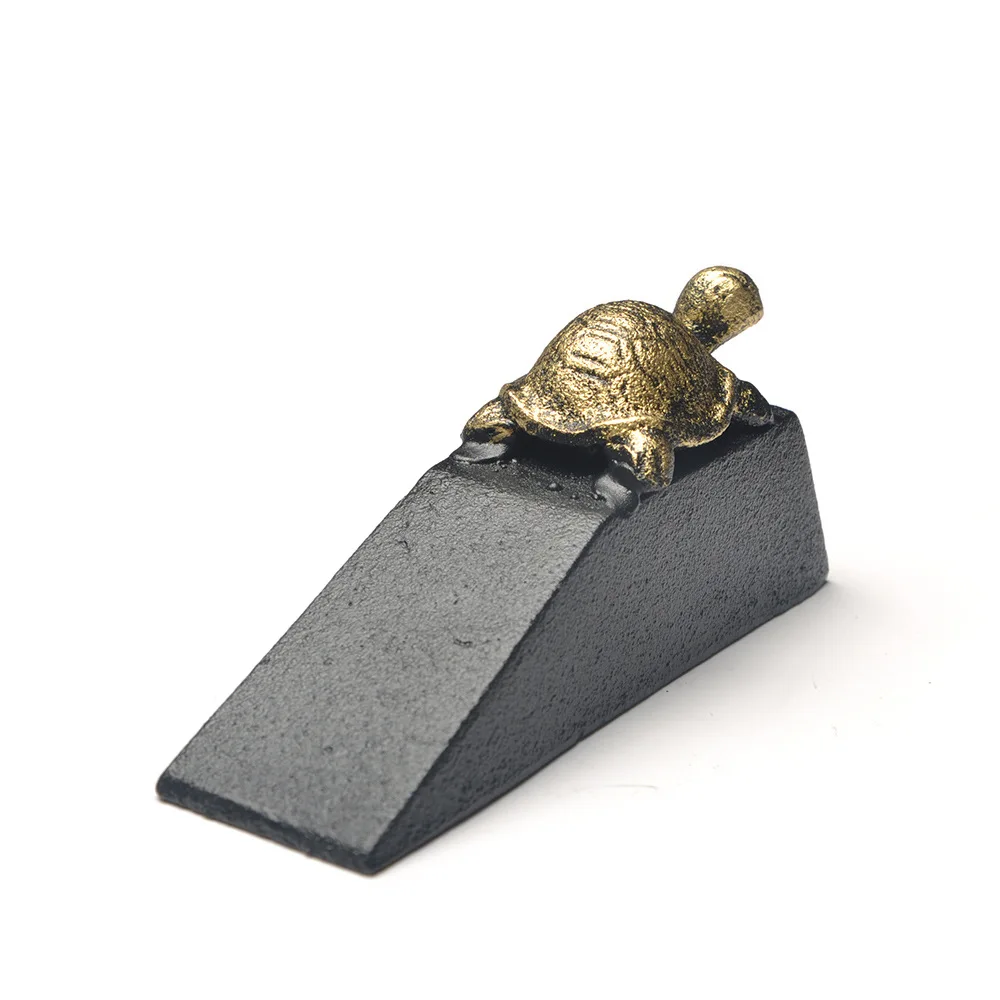 

Cast Iron Golden Tortoise Door Stop, Door Wedge Shaped Metal Door Stopper Non-Slip Black Door Buffers for Office Home Floor