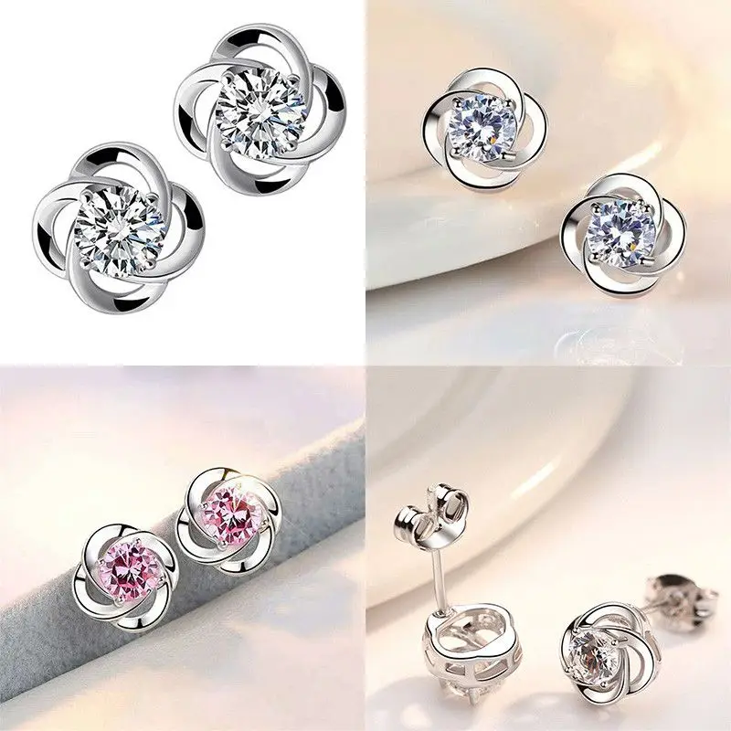 

Simple Gifts Gift Ear Stud Crystal Fashion Women's Earrings Silver Jewellery
